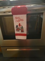 Hanging Kitchen Dish Towel with Pot Holder Top - &quot;Merry Everything&quot; - £5.49 GBP