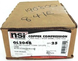 Nib Nsi GL2048 Copper Compression Short Barrel, One Hole, Black - Qty 25 - £120.87 GBP