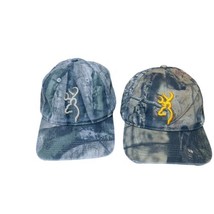 Lot of 2 Hats Mens Camouflage Browning Caps Adjustable Back Hunting Fishing - £17.52 GBP
