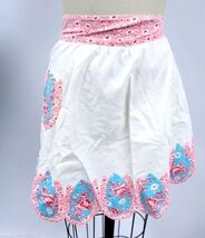 Vintage Apron Cotton Chintz Appliques Shabby Roses NOS 1930s   - $29.65