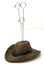 Note Letter Holder Cowboy Hat Desk Table Brown with Black Stripe - £15.18 GBP