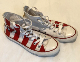 Converse All Star Chuck Taylor Red Hi Top Mens Size 4 Indiana University Theme - £12.55 GBP