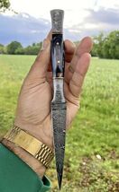 9" Double-Edged V42 Military Damascus steel Dagger boot Knife full tang ... - $29.65