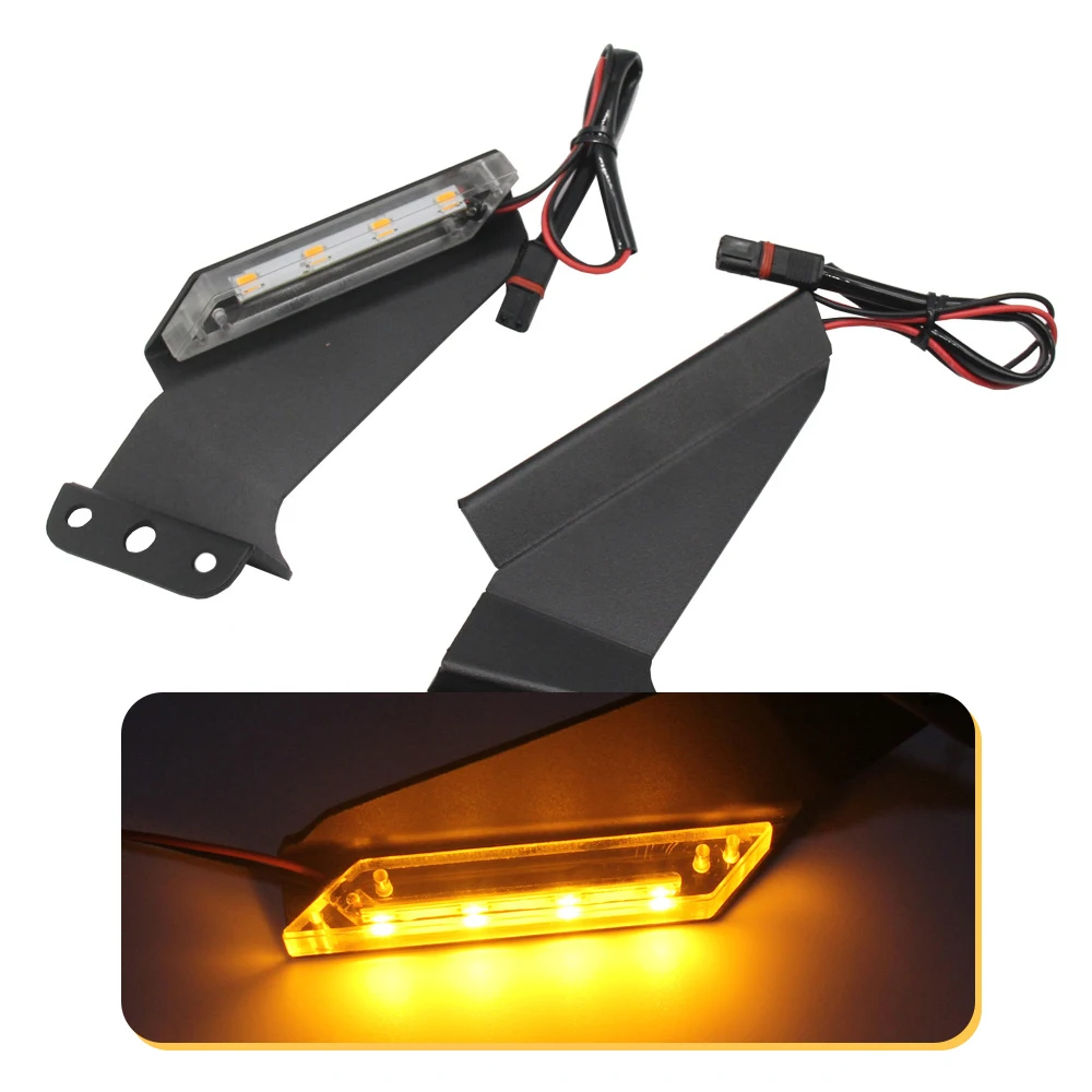 Motorcycle LED Front Turn Signal Indicator Light Invisible Wing Retrofit for B - £25.79 GBP