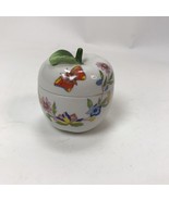 Vintage Apple Candle Porcelain Butterfly Cottagecore Prestige Trinket Bo... - £9.37 GBP