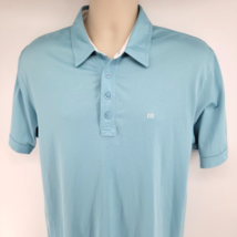 Travis Mathew Golf Polo Shirt Size L Blue Moen - $15.79
