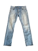 Hollister Jeans 33x32 Mens Skinny Leg Mid Rise Light Wash Blue Bottoms - £16.58 GBP