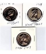United Kingdom 10 New Pence - Lot of 3 coins 1969, 1974, &amp; 1976 - $6.83 CAD