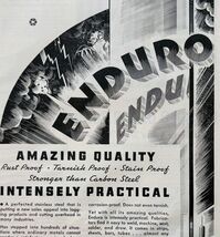 1933 Republic Steel Enduro Stainless Advertisement Ohio Industrial F18B1 - $35.02 CAD