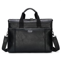  BULUO Men&#39;s Briefcase Leather Laptop Bag For A4 Bag Men&#39;s Leather Bag Briefcase - £95.99 GBP