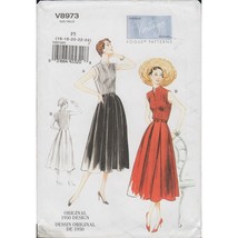 Vogue Vintage Model Pattern 8973 Reissue Fit &amp; Flare Dress 1950 Size 16-24 Uncut - £14.79 GBP