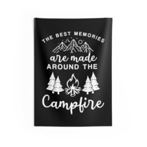 Black and White Campfire Wall Tapestry- Adventure Themed Wall Art-100% Polyester - $26.78+