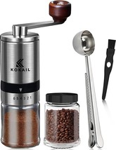 Manual Hand Coffee Grinder - Crank Handle with Wood Knob, 6 Adjustable G... - £36.60 GBP