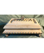 Vintage Hand Carved Wood Carving Jewelry Trinket Lidded Box Paw Feet Ita... - $1,412.48 MXN
