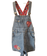 L A Blues Womens Shortall Size Small 100% Cotton Heart Patches Excellent... - £27.66 GBP