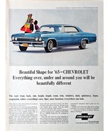 1965 Chevrolet Impala Blue Christmas Couple 1964 Vintage Print AD - $242.02 MXN