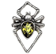 Alchemy Gothic Acid Green Crystal Venom Black Widow Poison Spider Ring R222 - £43.11 GBP