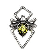 Alchemy Gothic Acid Green Crystal Venom Black Widow Poison Spider Ring R222 - £42.96 GBP