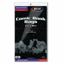 Pack of 100 BCW Silver/Regular Thick Comic Bags (1-SIL-THICK) - $14.69