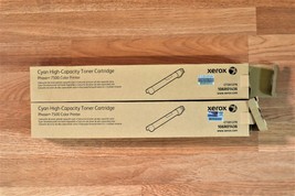 Open Lot Of 2 Xerox Phaser 7500 Cyan Toner Cartridge 106R01436 For 7500 ... - £136.28 GBP