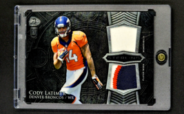 2014 Bowman Sterling Dual Relic #BSRDR-CL Cody Latimer RC 3 Color Jersey... - £5.47 GBP