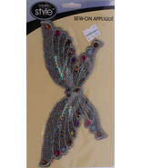 Wrights Butterfly Butterflies Sew On Applique Sequin Appliques 8.25W x 4... - $4.99