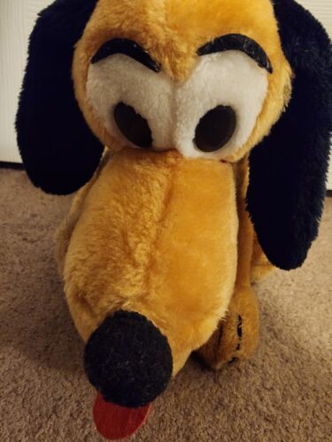 Vintage Disney Large 10" Plush Dog Pluto Walt Disney Prods  - £11.84 GBP