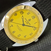 Mechanical Henri Sandoz &amp; Fils Vintage Swiss Mens Yellow Watch 566a-a299894-6 - £19.53 GBP