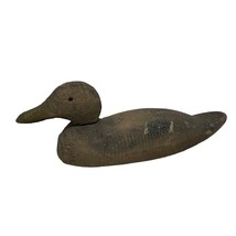 VTG Wooden Hand Carved Duck Decoy Brown Rigid Body &amp; Head - $158.39