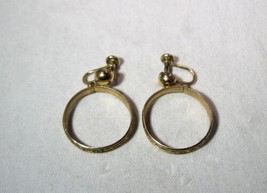 Vintage Signed JMS 1/20th 12K Gold Filled Hoop Earrings K1459 - £35.03 GBP