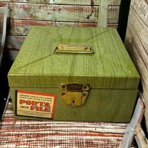 Vtg Porta File Avocado Green By Ballonoff Home Products Retro Metal Storage - £14.93 GBP