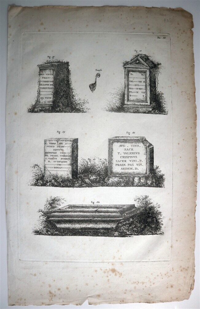 Primary image for ORGIAZZI 14 x Folio Sized Engravings Roman Road Signs etc. c1802 Aix France