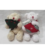 Ganz Plush Stuffed Animal CHRISTMAS FRIENDS Set of 2 Bears holding tree ... - $15.99