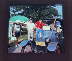 People Gathered Around Classic Car Antique 70s Car Show New Yersey Slide - $11.99