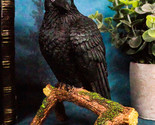 Gothic Raven Crow Perching On Tree Branch Scavenger Bird Figurine 5.75&quot; ... - $28.99