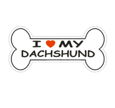 5&quot; love my dachshund dog bone bumper sticker decal usa made - £20.15 GBP