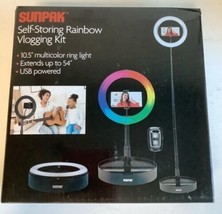 NEW Sunpak VGC-LEDRGB-11RL Self-Storing Compact Foldable Rainbow Vlogging Kit - £22.07 GBP