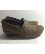 Dansko Brown Suede Leather Slip on Nursing Shoes Clogs Women size 38 US 7.5 - £19.17 GBP