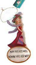 Attitude Lady Ornament 5 inches (Red Dress) - $17.50