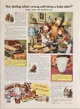 1948 Print Ad Borden's Dairy Foods Elsie the Cow & Elmer & Children  - £14.83 GBP