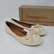 Crepuscolo Women&#39;s Flats Sz 5.5 M Tan Casual Basket Weave - $27.87