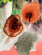 Tonito Original Painting.FLORIST Dream 3.Flowers Bouquet.Botanical funky art - £26.34 GBP