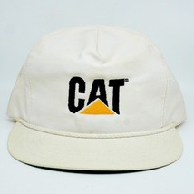 Vintage CAT Caterpillar Construction Trucker Hat Cap White - $14.85