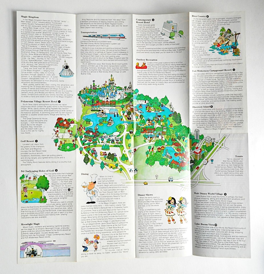 Lot 2 Walt Disney World 1979 Vacationer's Guide Brochures Polaroid Park Maps 70s Item image 4