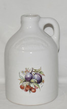 Vintage Pottery Jug White Clinton China Hand Turned Jug w Fruit Design Made USA - £19.73 GBP