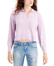 MSRP $44 Hooked Up by Iot Juniors&#39; V-Neck Collared Sweater Purple Size Small - £8.08 GBP
