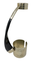 Argentinian Luxury Silver-Tone Wine Holder with Black Horn Handle - £30.32 GBP