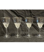 RARE. 4 Bohemian handmade MOSER Crystal wine glasses, Josef Hoffmann, go... - £131.56 GBP