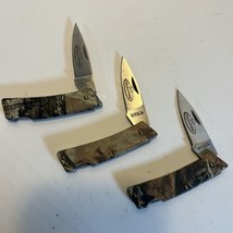 Lot Of 3 Utica Team Realtree Lockback Folding Pocket Knife Stainless Blade - $14.85