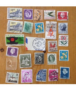 Vtg International Postage Stamps Lot Used Posted US UK Europe Colorful C... - £15.89 GBP